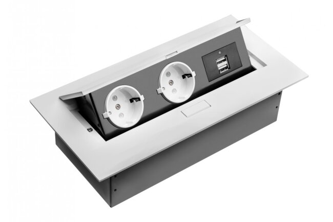 STOLNI EL. PRIKLJUČAK, 2XSCHUKO, 2XUSB, BIJELI