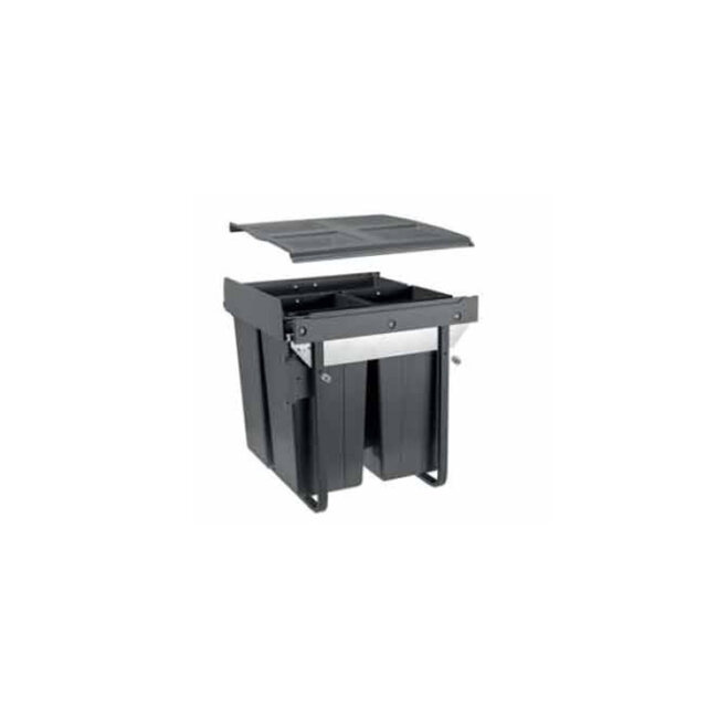 KANTA ZA SMEĆE 600mm, 2x34L, IZVLAČNA, ANTRACIT