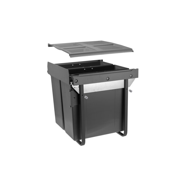 KANTA ZA SMEĆE 600mm, 2x34L visoka, SOFT, NOSAČ VRATA, ANTRACIT