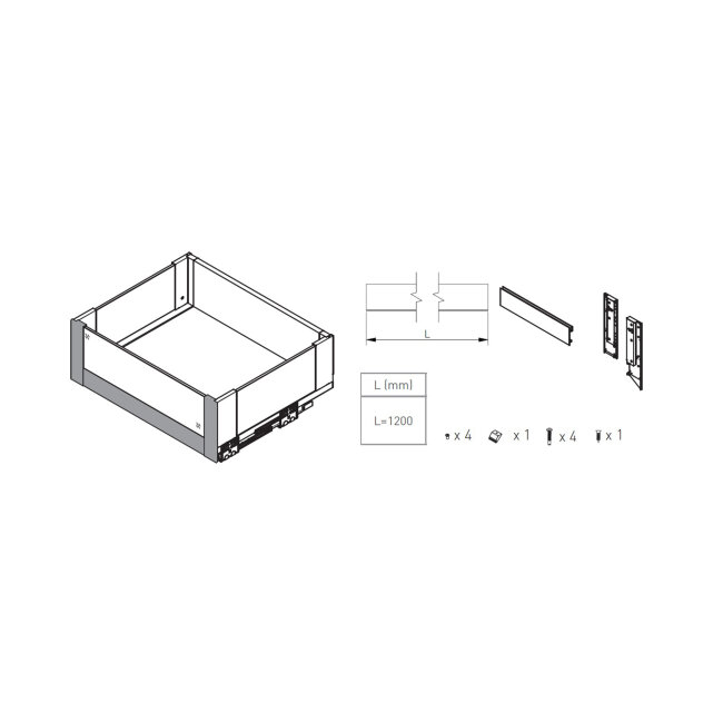 AXIS PRO GLASS ˝C˝ PREDNJI PANEL ZA UNUT. LAD. CRNI, L-1200/h110 2 kon.