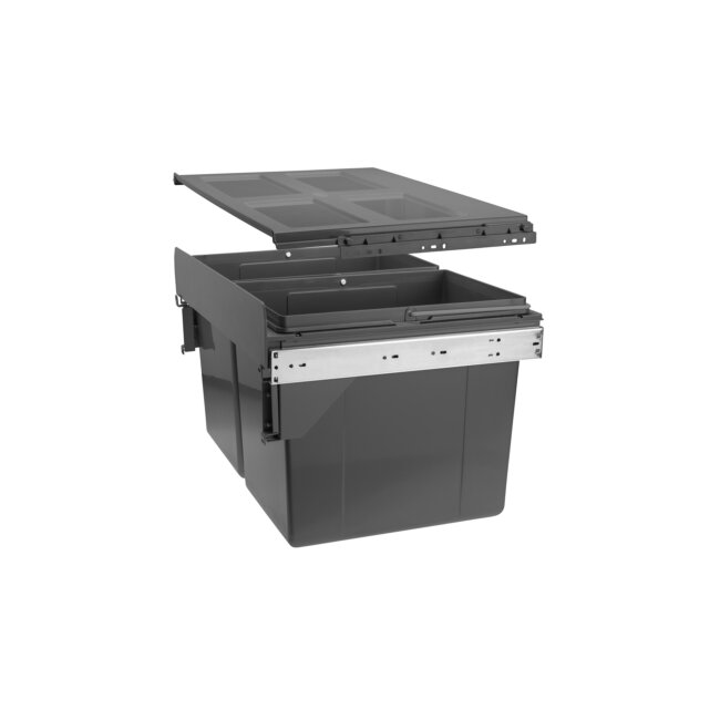 KANTA ZA SMEĆE 600mm,2x27L niska, SOFT, NOSAČ VRATA, ANTRACIT