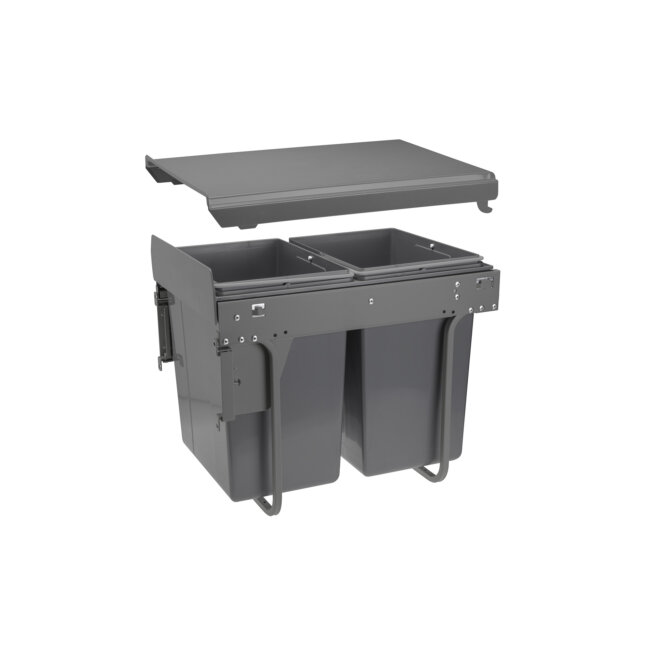 KANTA ZA SMEĆE 400mm, 2x20L, SOFT, NOSAČ VRATA, ANTRACIT