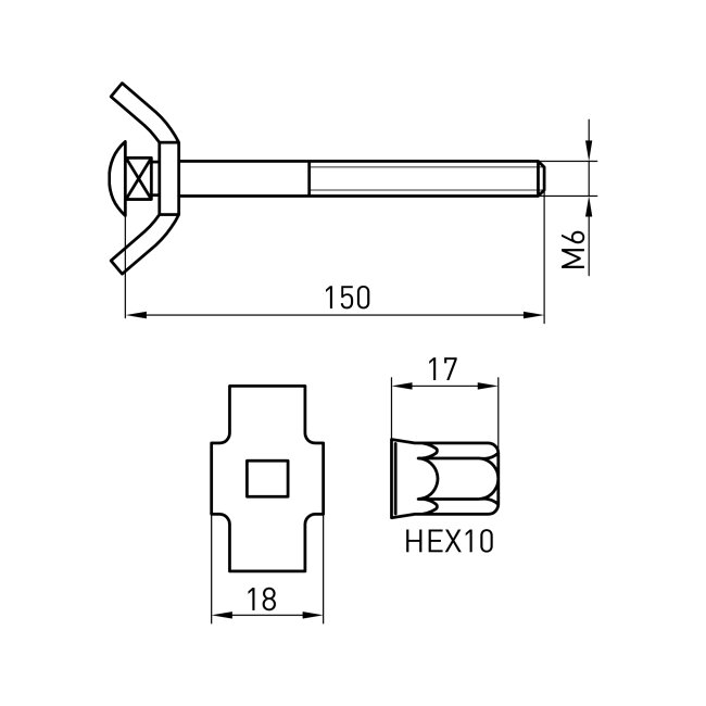 SPOJ ZA RADNE PL. M6x150