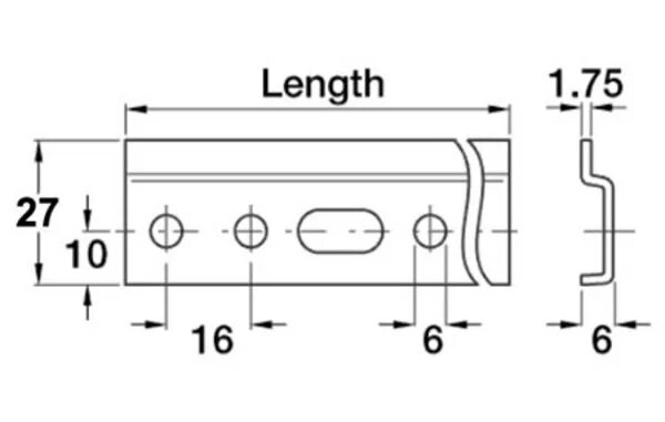 NOSEČA LETVA H 27 mm, 2032 mm