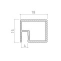 ALUMINIJSKI PROFIL 780D, 15x18mm, 5,2m