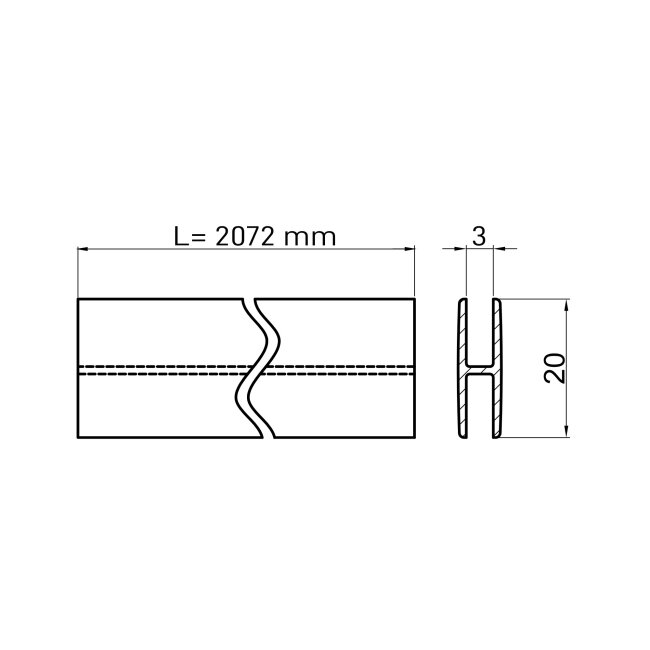 SPOJ ZA LEĐA 3mm - 2072mm BIJELI