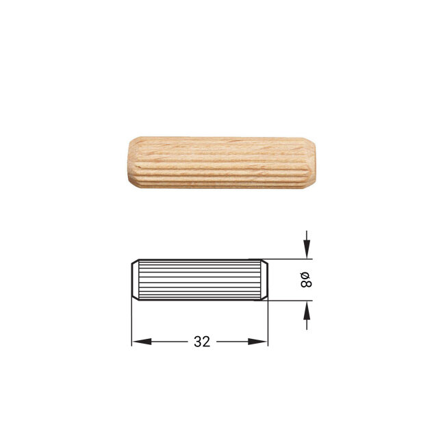 DRVENE TIPLE 8x32