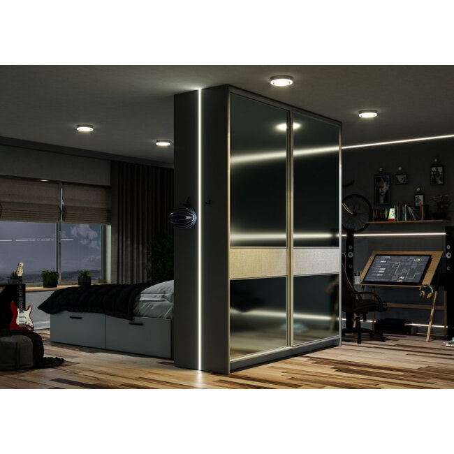 ALU PROFIL ZA LED GLAX USADNI CRNI 2m
